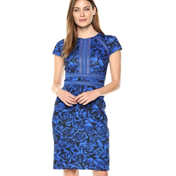 Tadashi Shoji Dresses & Skirts - Tadashi Shoji | Cap Sleeve Neoprene Floral Dress
